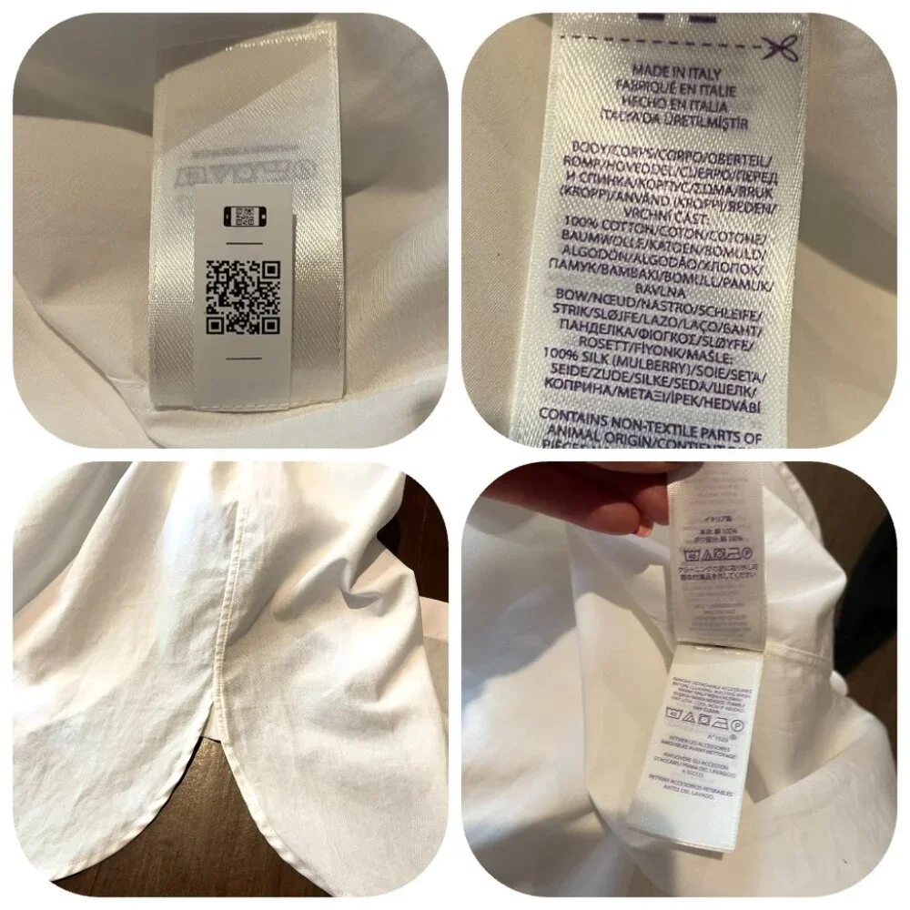 NWOT $995 Ralph Lauren Purple label Cormac Bow White Shirt - Picture 7 of 17